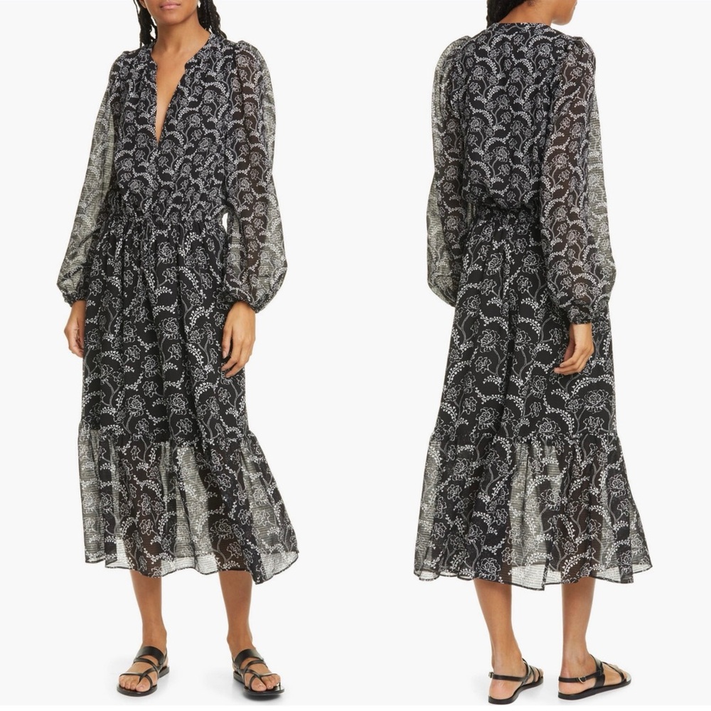 ALC Kate Long Sleeve Cotton & Silk Dress